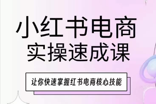 小红书电商实操速成课，让你快速掌握红书电商核心技能-副业库