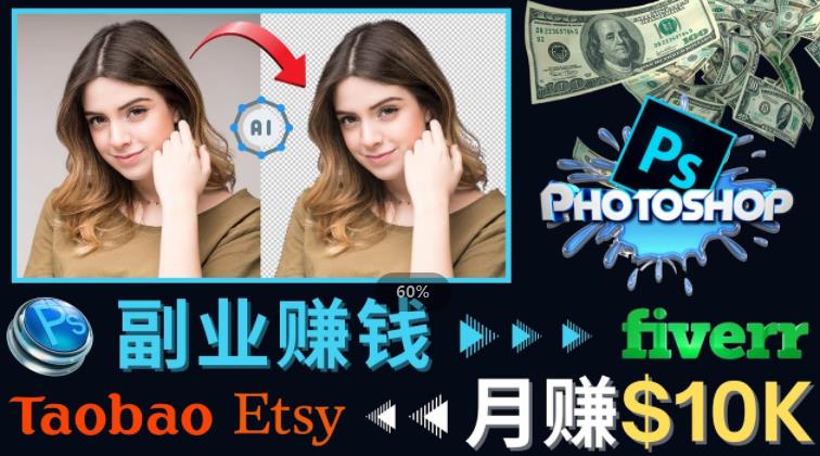 掌握PS修图技能，月赚5000美元以上–利用Adobe Photoshop赚钱的3种途径-副业库