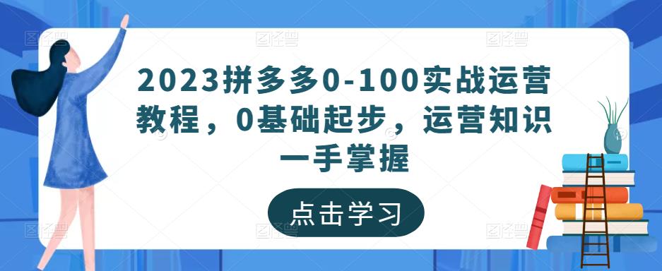 2023拼多多0-100实战运营教程，0基础起步，运营知识一手掌握-副业库