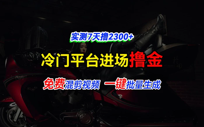 全新冷门平台vivo视频，快速免费进场搞米，通过混剪视频一键批量生成，实测7天撸2300+-副业库