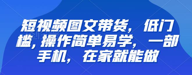【推荐】短视频图文带货，低门槛,操作简单易学，一部手机，在家就能做-副业库