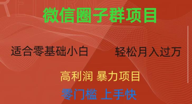 微信资源圈子群项目，零门槛，易上手，一个群1元，一天轻轻松松300+【揭秘】-副业库