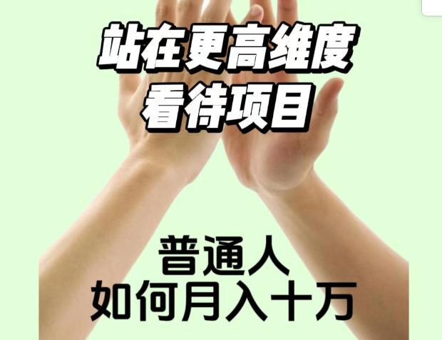 2023最火项目：站在更高维度看待项目，普通人如何月入十万【揭秘】-副业库