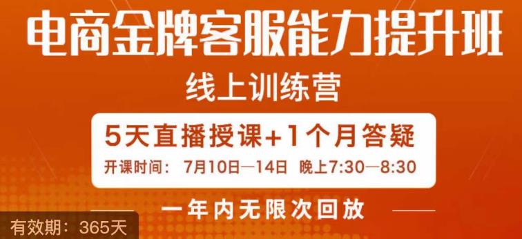 电商金牌客服能力提升班，提升客服能力是你店铺业绩的关键要素-副业库