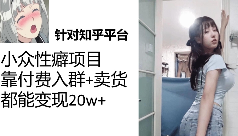 一个月入袋3w，知乎小众性癖项目，Lsp的钱才是最好赚的【揭秘】-副业库