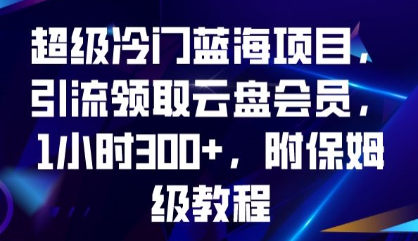 超级冷门蓝海项目，引流领取云盘会员，1小时300+，附保姆级教程-副业库