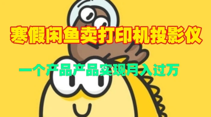 寒假闲鱼卖打印机、投影仪，一个产品产品实现月入过W-副业库