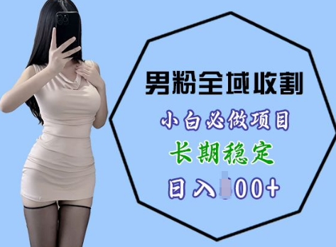 男粉项目全域收割，小白必做项目，长期稳定，稳定日入几张-副业库