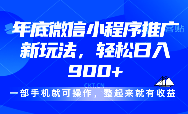 （13761期）24年底微信小程序推广最新玩法，轻松日入900+-副业库