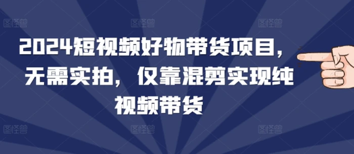 2024短视频好物带货项目，无需实拍，仅靠混剪实现纯视频带货-副业库