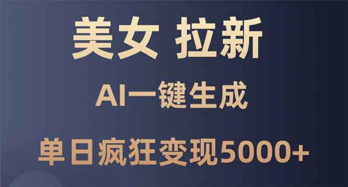（13866期）美女暴力拉新，通过AI一键生成，单日疯狂变现5000+，纯小白一学就会！-副业库