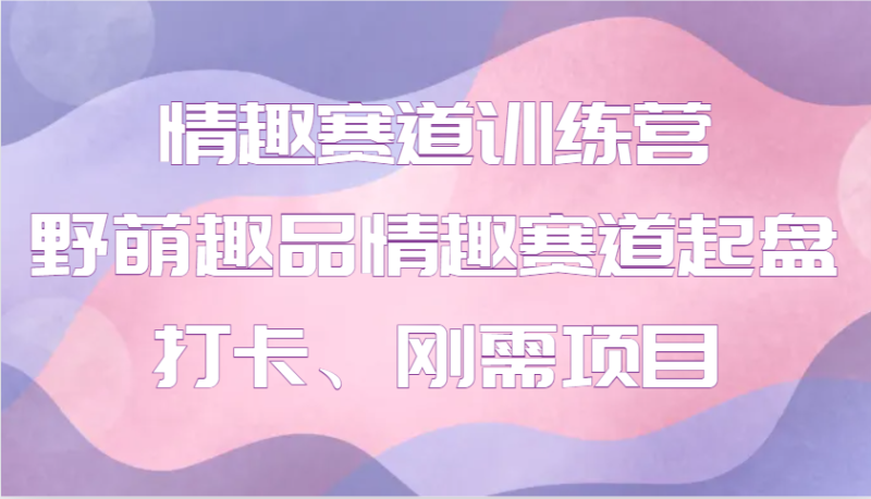 情趣赛道训练营 野萌趣品情趣赛道起盘打卡、刚需项目-副业库