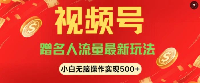 视频号名人讲座玩法，冷门蓝海项目，轻松上手日收入可达5张-副业库