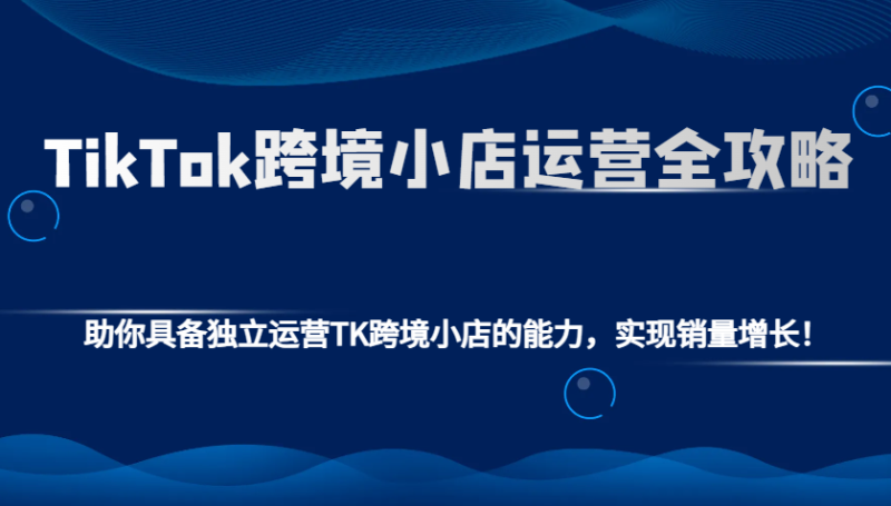 TikTok跨境小店运营全攻略：助你具备独立运营TK跨境小店的能力，实现销量增长！-副业库