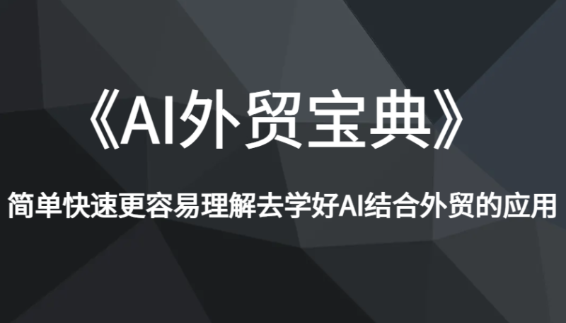 《AI外贸宝典》简单快速更容易理解去学好AI结合外贸的应用-副业库