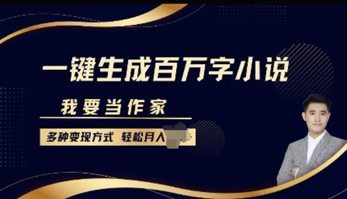 我要当作家，一键生成百万字小说，多种变现方式，轻松月入过W+-副业库