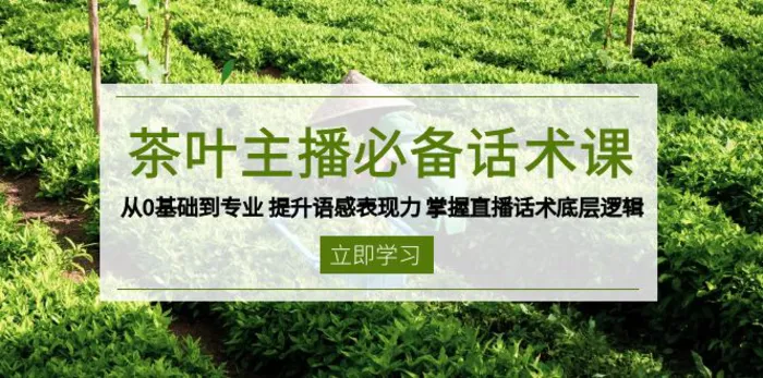 （13961期）茶叶 主播必备话术课 从0基础到专业 提升语感表现力 掌握直播话术底层逻辑-副业库