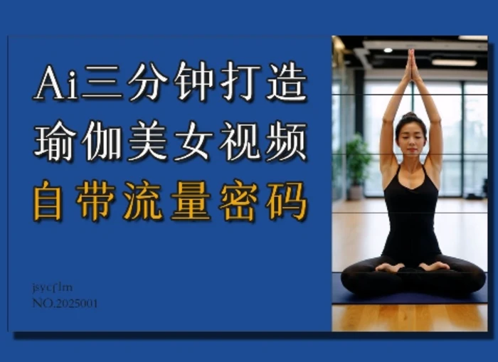 Ai3分钟打造瑜伽美女视频，自带流量密码-副业库