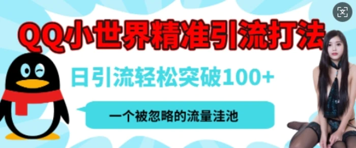 QQ私域引流平台，流量年轻且巨大，实操单日引流100+创业粉，月精准变现1W+-副业库