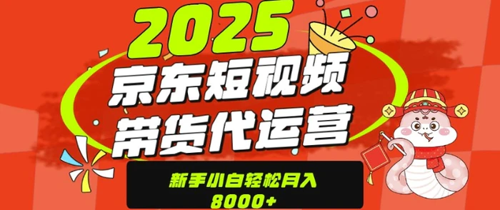 京东带货代运营，年底翻身项目，只需上传视频，单月稳定变现8k-副业库