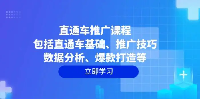 直通车推广课程：包括直通车基础、推广技巧、数据分析、爆款打造等-副业库