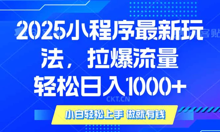 （14028期）2025年小程序最新玩法，流量直接拉爆，单日稳定变现1000+-副业库