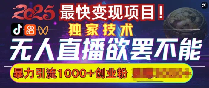 欲罢不能的无人直播引流，超暴力日引流1000+高质量精准创业粉-副业库