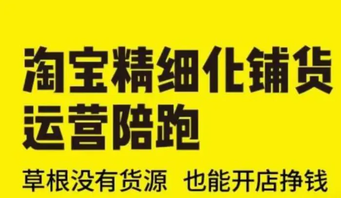淘宝精细化铺货运营陪跑(部分更新至2025)，草根没有货源 也能开店挣钱-副业库