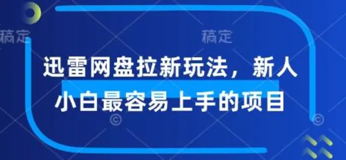 迅雷网盘拉新玩法，新人小白最容易上手的项目-副业库