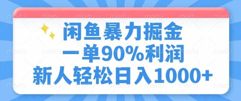 （14355期）闲鱼暴力掘金，一单90%利润，新人轻松日入1000+-副业库