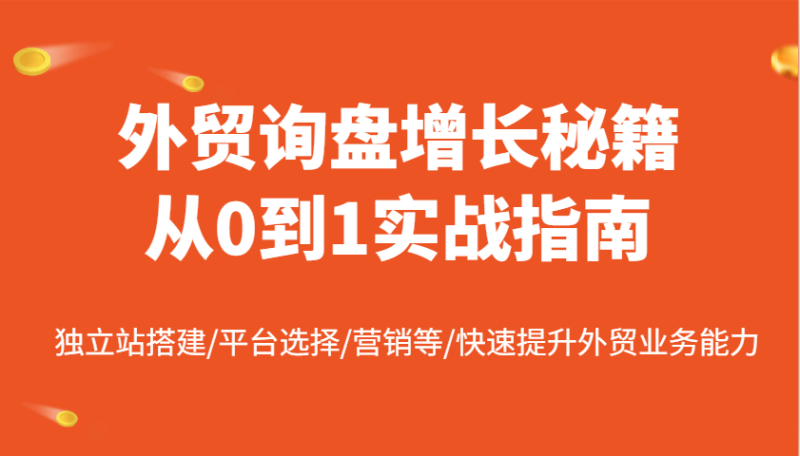 外贸询盘增长秘籍从0到1实战指南，独立站搭建/平台选择/营销等/快速提升外贸业务能力-副业库