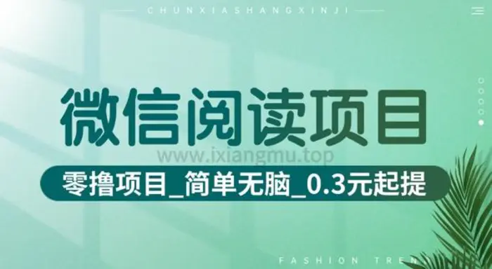 微信阅读项目_零撸项目+简单无脑+0.3元起提(六大平台合集汇总)-副业库