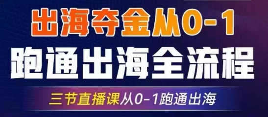 2025出海夺金从0-1跑通出海全流程，三节直播课从0-1跑通出海，教你用AI跑通全流程-副业库