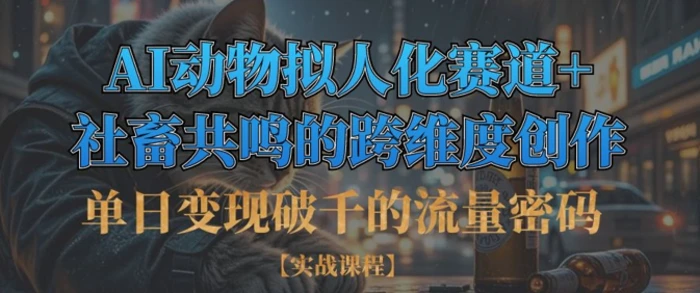 单日变现破千的流量密码，AI动物拟人化赛道+社畜共鸣的跨维度创作-副业库