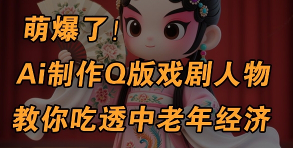 用Ai制作Q版戏剧人物，手把手教你吃透中老年经济，5分钟一个成品，多渠道变现-副业库