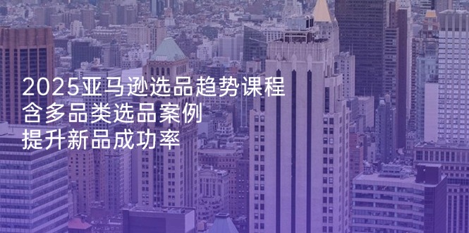（14434期）2025亚马逊选品趋势课程，含多品类选品案例，提升新品成功率-副业库
