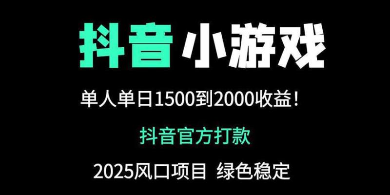 （14527期）抖音官方小游戏2025全网最新玩法，暴利赚钱项目，单机日入2000+-副业库