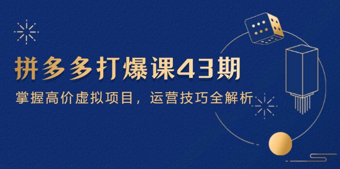 （14546期）拼多多打爆课第 43 期，掌握高价虚拟项目，运营技巧全解析（15节）-副业库