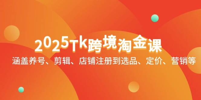 2025Tk跨境淘金课：涵盖养号、剪辑、店铺注册到选品、定价、营销等-副业库