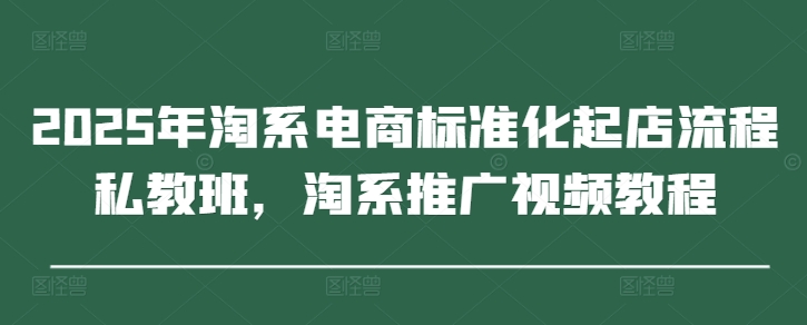 2025年淘系电商标准化起店流程私教班，淘系推广视频教程-副业库
