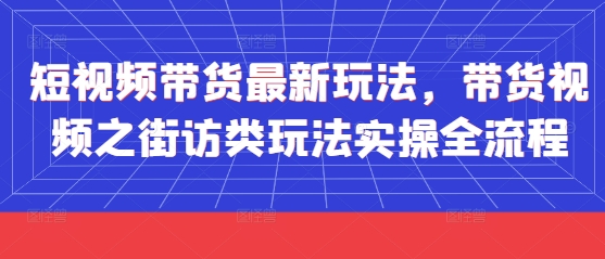 短视频带货最新玩法，带货视频之街访类玩法实操全流程-副业库