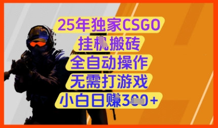 25年独家CSGO挂G搬砖，全自动操作，无需打游戏，小白日入3张+-副业库