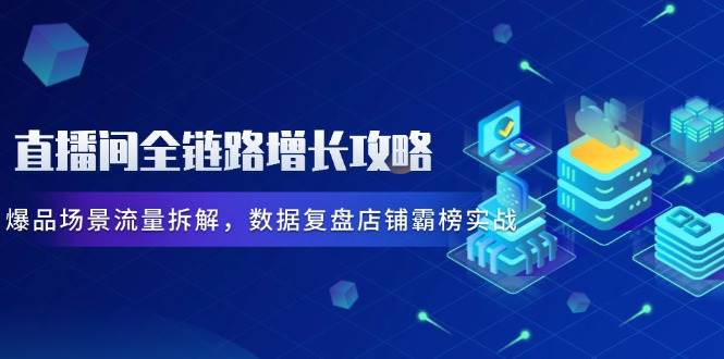 直播间全链路增长攻略，爆品场景流量拆解，数据复盘店铺霸榜实战-副业库