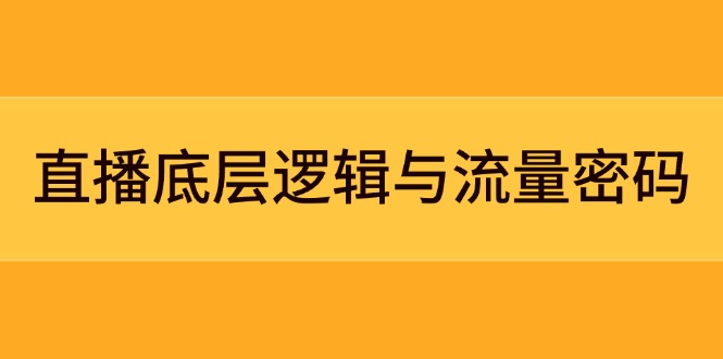（14695期）直播底层逻辑与流量密码：定位模型+案例拆解，急速流承接与数据优化全攻略-副业库