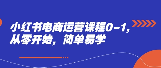 小红书电商运营课程0-1，从零开始，简单易学-副业库
