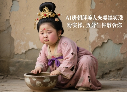 AI唐朝胖美人夫妻搞笑涨粉实操，五分钟教会你-副业库
