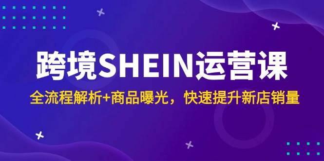 跨境SHEIN运营课，全流程解析+商品曝光，快速提升新店销量-副业库