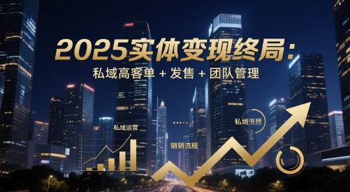 2025实体变现终局：私域高客单+发售+团队管理-副业库