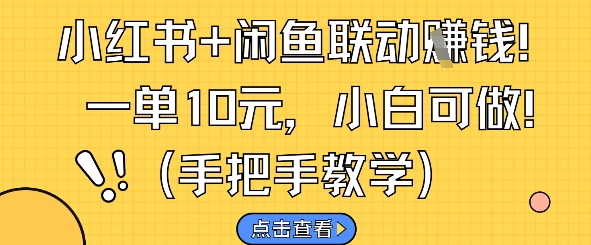 小红书+闲鱼联动挣钱，一单10元，小白可做-副业库