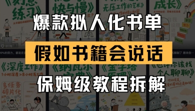 最新爆款拟人化书单玩法，假如书籍会说话，保姆级教程-副业库
